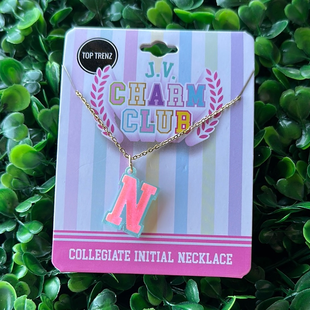 Pink Initial Necklace